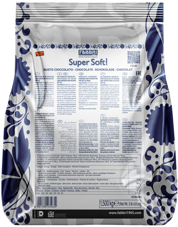 FABBRI SUPERSOFT ČOKOLADA 1,5kg